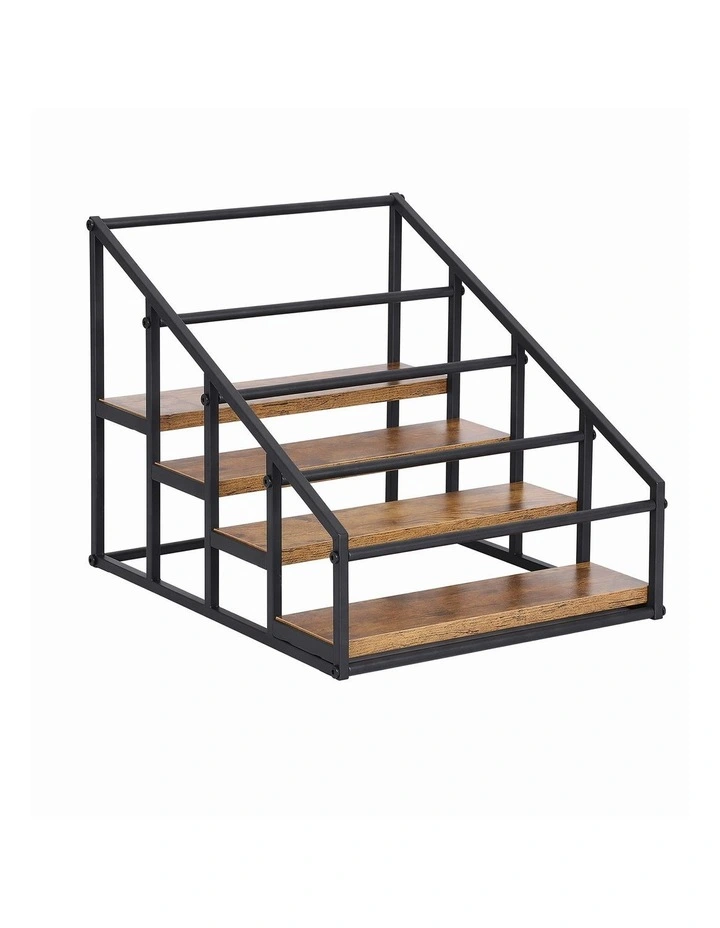 Artiss 4-Tier Wine Rack Tabletop Countertop Wine Bottle Holder 16 Bottles Freestanding Black & Wood image 3