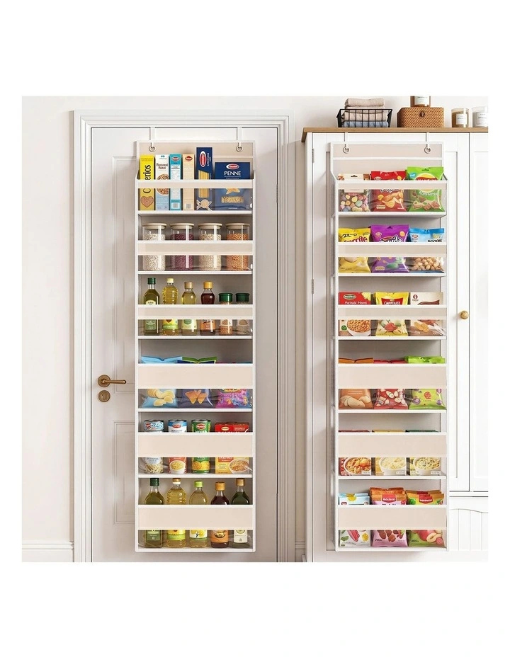 Artiss 2X Over Door Storage Hangers Pantry 6-Tier Organiser Pockets Fabric Beige image 6