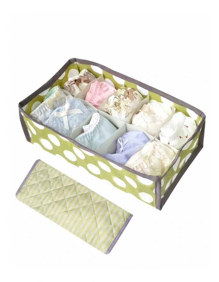 2Pcs 10 Grids Underwear Sock Panties Drawer Storage Bag Organizer Wardrobe Box Foldable Polyester image 1