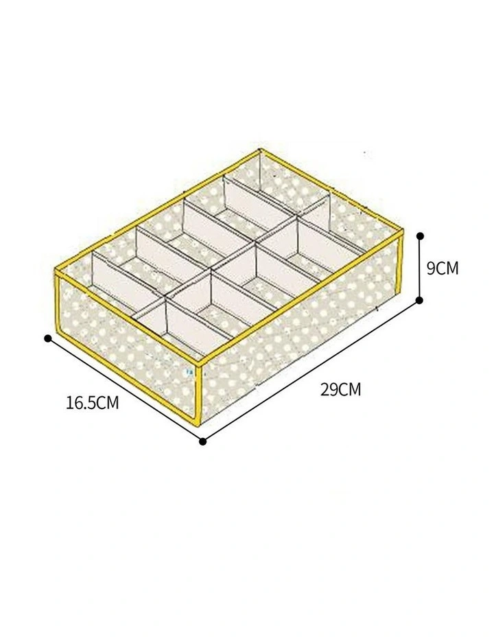 2Pcs 10 Grids Underwear Sock Panties Drawer Storage Bag Organizer Wardrobe Box Foldable Polyester image 2