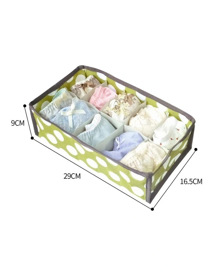 2Pcs 10 Grids Underwear Sock Panties Drawer Storage Bag Organizer Wardrobe Box Foldable Polyester image 3