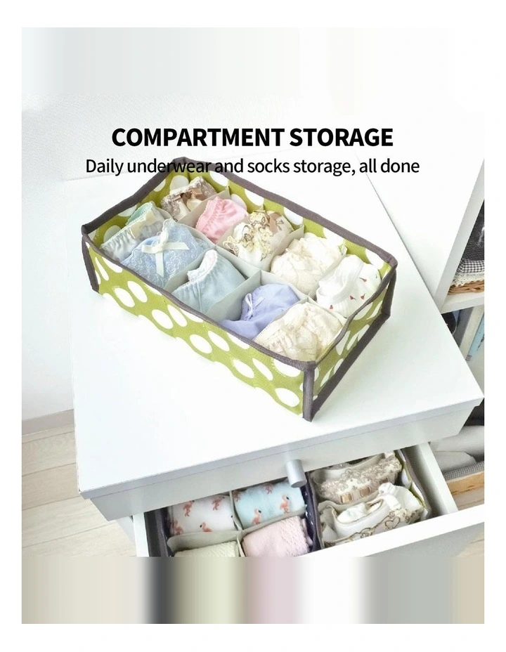 2Pcs 10 Grids Underwear Sock Panties Drawer Storage Bag Organizer Wardrobe Box Foldable Polyester image 4