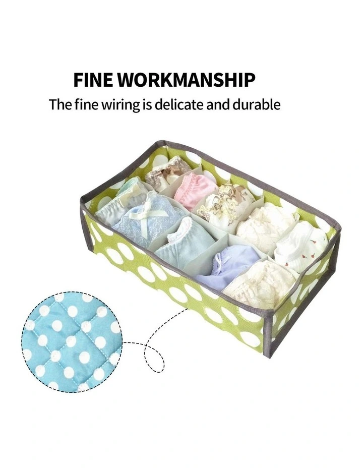 2Pcs 10 Grids Underwear Sock Panties Drawer Storage Bag Organizer Wardrobe Box Foldable Polyester image 5