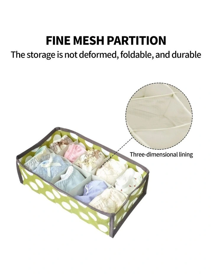 2Pcs 10 Grids Underwear Sock Panties Drawer Storage Bag Organizer Wardrobe Box Foldable Polyester image 6