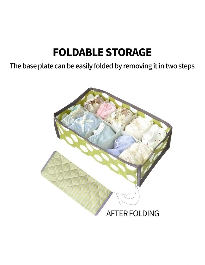 2Pcs 10 Grids Underwear Sock Panties Drawer Storage Bag Organizer Wardrobe Box Foldable Polyester image 7
