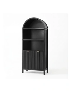Artiss Buffet Sideboard Cabinet Pantry 180CM Arched Storage Bookshelf Black