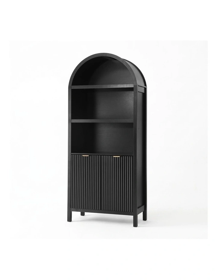 Artiss Buffet Sideboard Cabinet Pantry 180CM Arched Storage Bookshelf Black image 1