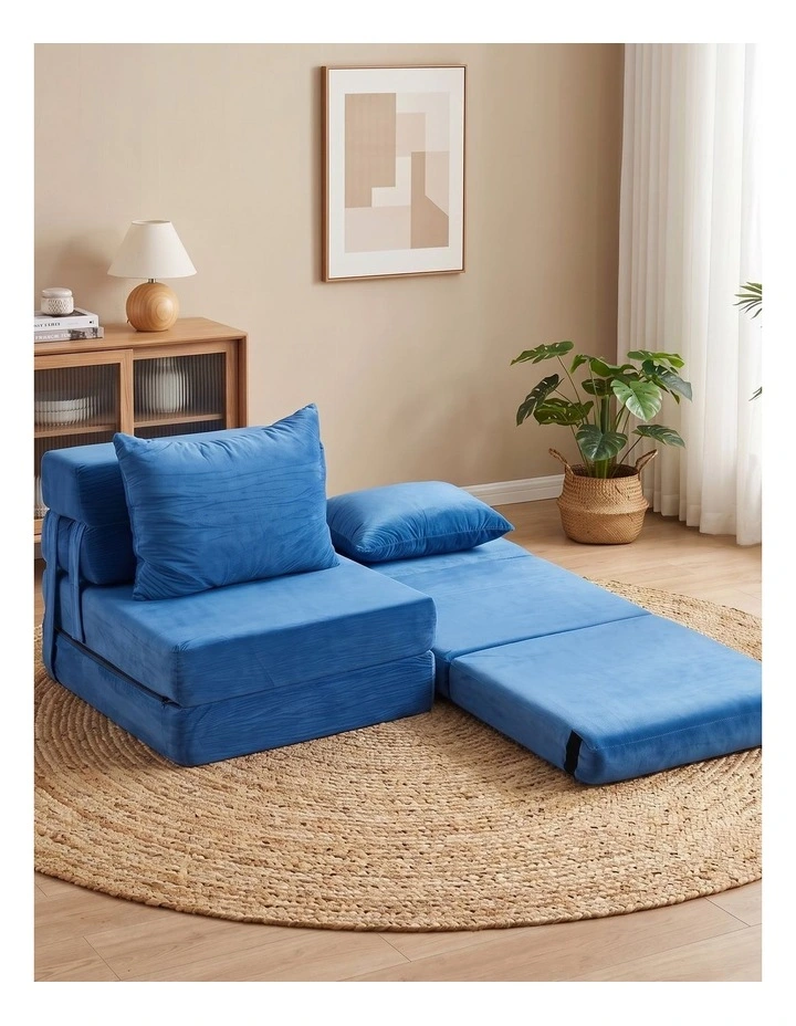 Artiss 2 Pack Folding Sofa Bed Armless Lounger Foam Floor Sofas Futons Couches image 6