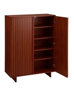 Artiss Shoe Cabinet 5 Tier Storage Organiser w/ Adjustable Shelves Bamboo