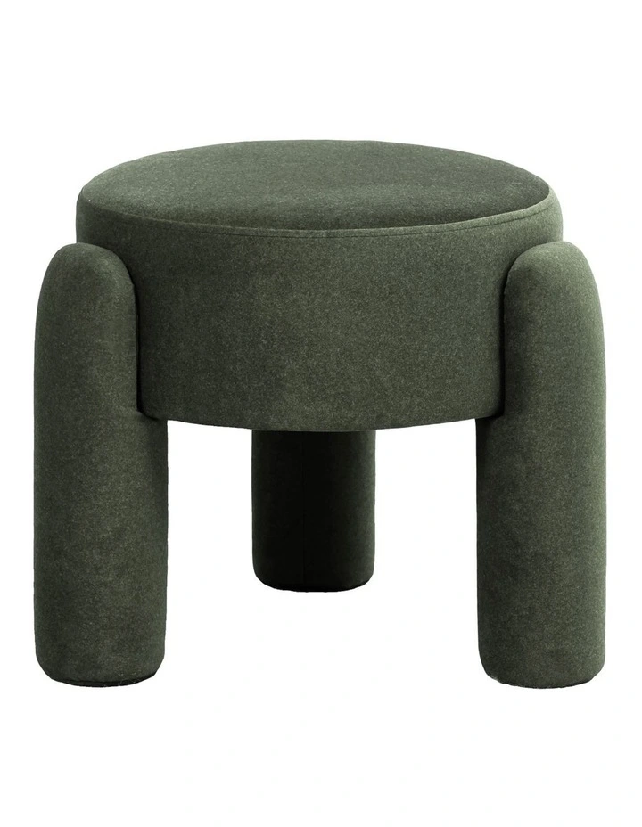 Eden Velvet Stool 48x48x40cm Pine Green image 1