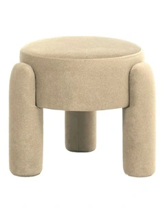 Eden Velvet Stool 48x48x40cm Ivory Champagne