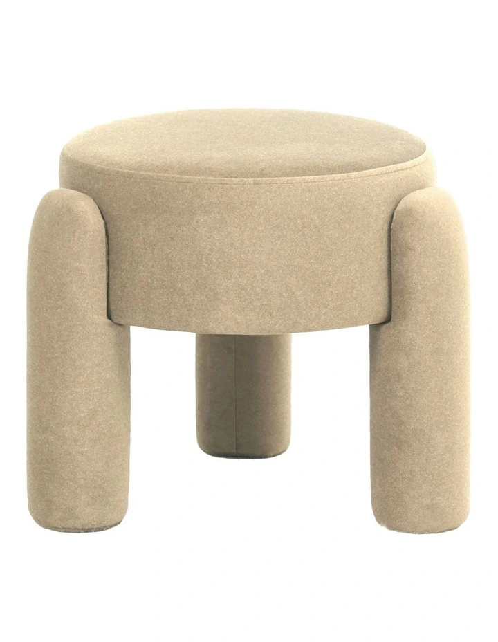 Eden Velvet Stool 48x48x40cm Ivory Champagne image 1