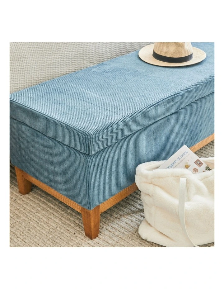 Albert Storage Ottoman 132x45x42cm Steel Blue image 5