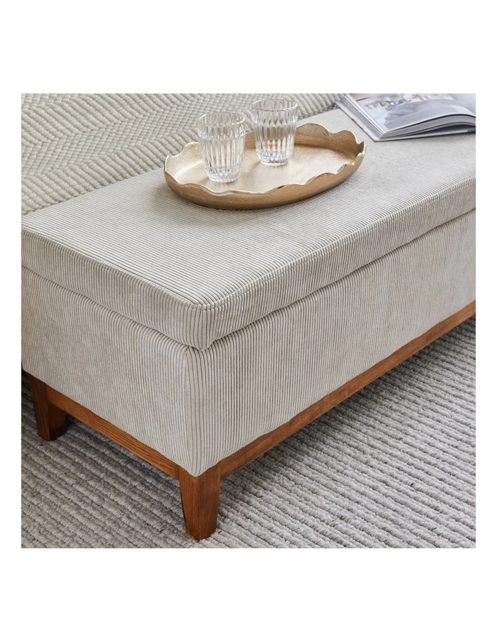 Albert Storage Ottoman 132x45x42cm Grey Beige image 5