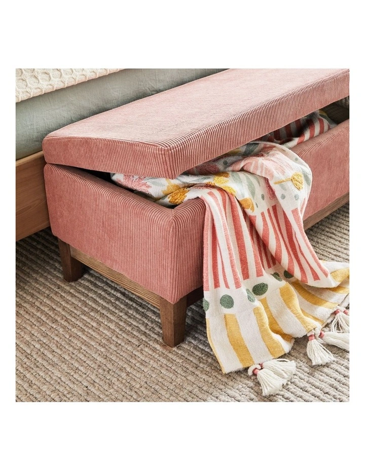Albert Storage Ottoman 132x45x42cm Dusty Pink image 5