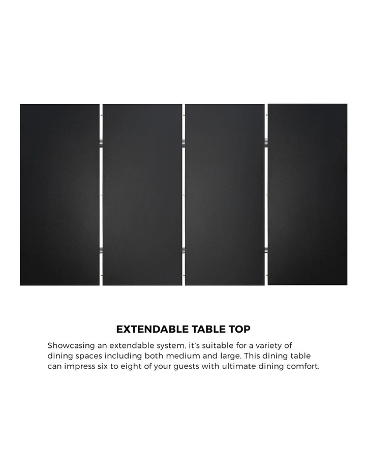 Oikiture 180cm Extendable Dining Table Wooden Kitchen Furniture Natural&Black image 6