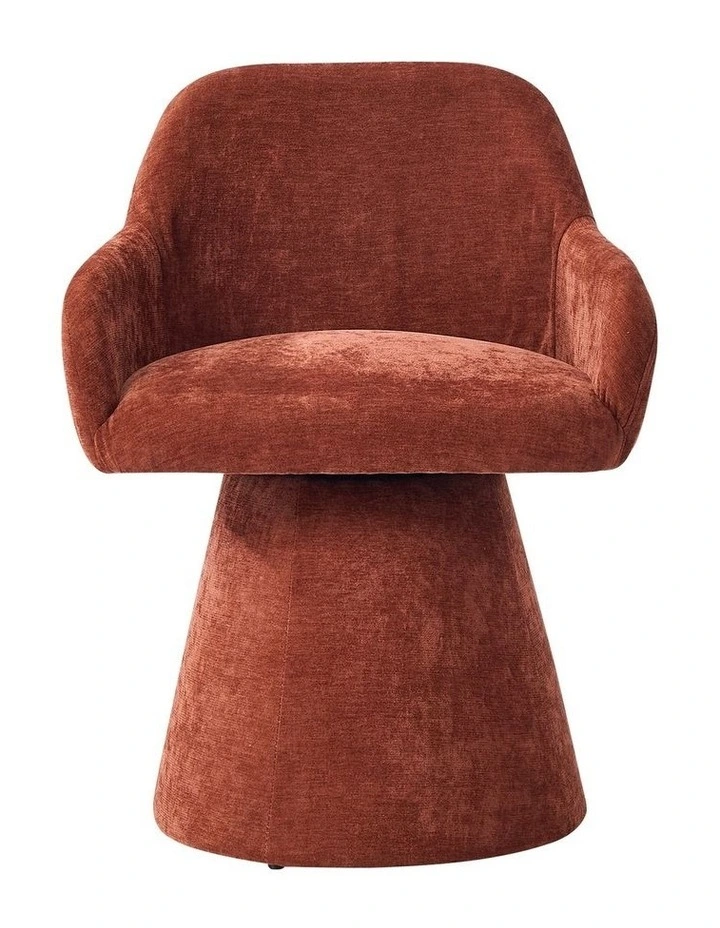 Oikiture Dining Chair Swivel Armchair Lounge Accent Chairs Polyester Linen Red image 2