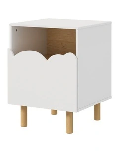 Oikiture Bedside Table Single Drawer Nightstand Kids Bedroom Storage White