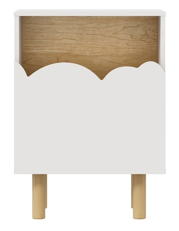 Oikiture Bedside Table Single Drawer Nightstand Kids Bedroom Storage White image 2