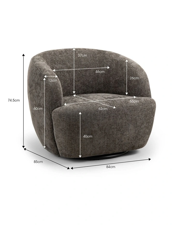 Cuddle Swivel Armchair in Mocha Brown image 7
