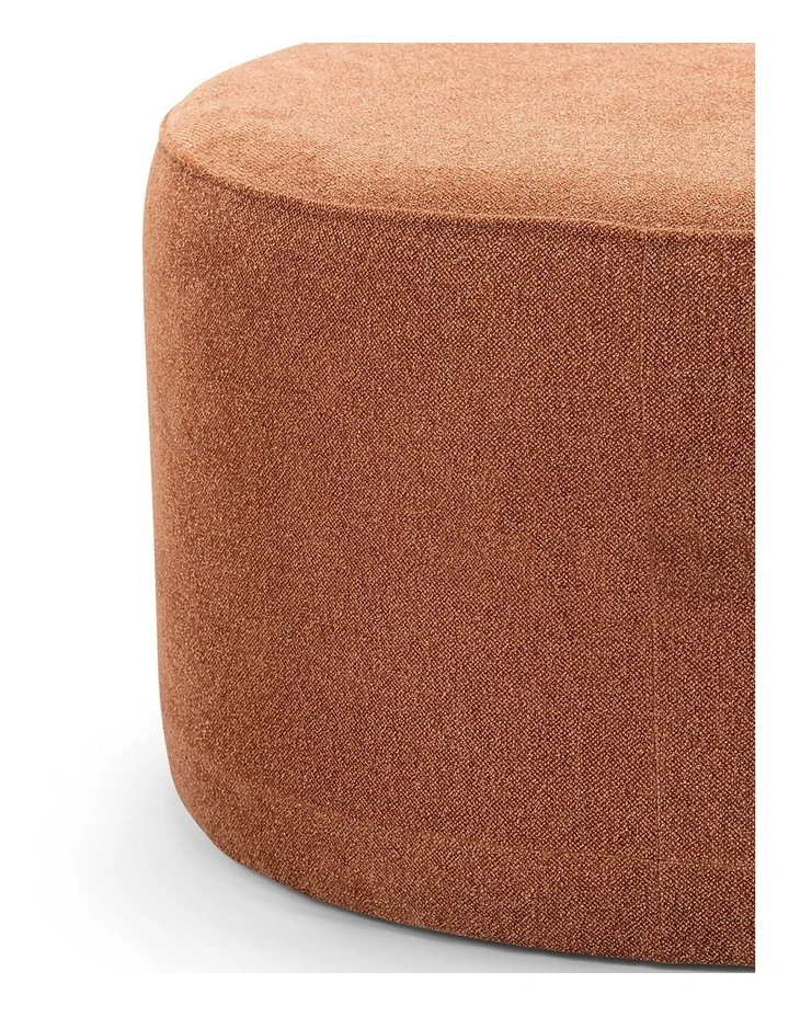Halle Large 90cm Round Ottoman in Rust Orange image 5