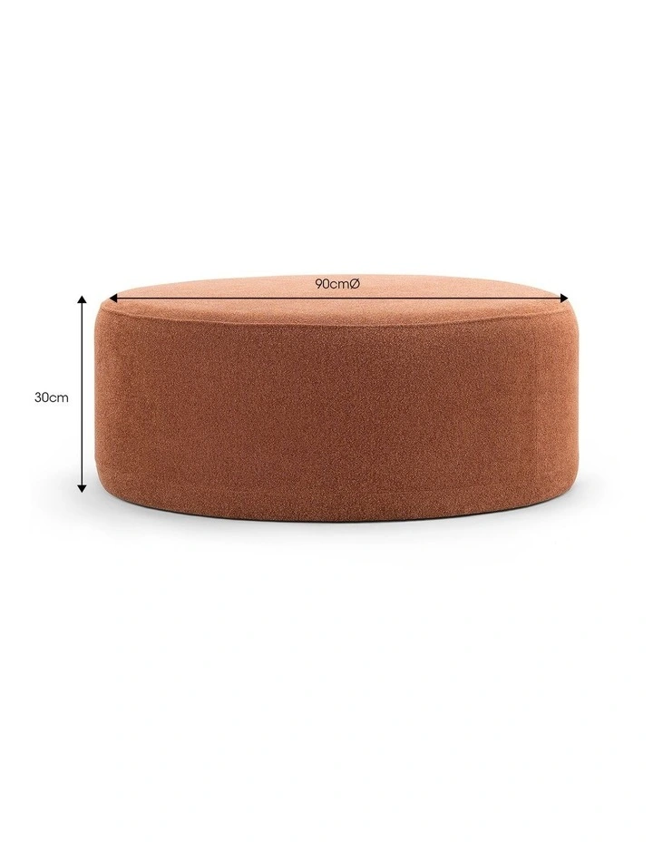 Halle Large 90cm Round Ottoman in Rust Orange image 7