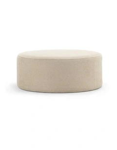 Halle Large 90cm Round Ottoman in Ecru Beige
