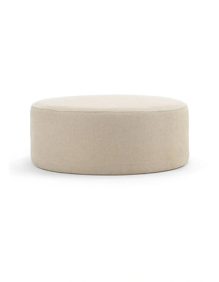 Halle Large 90cm Round Ottoman in Ecru Beige image 2
