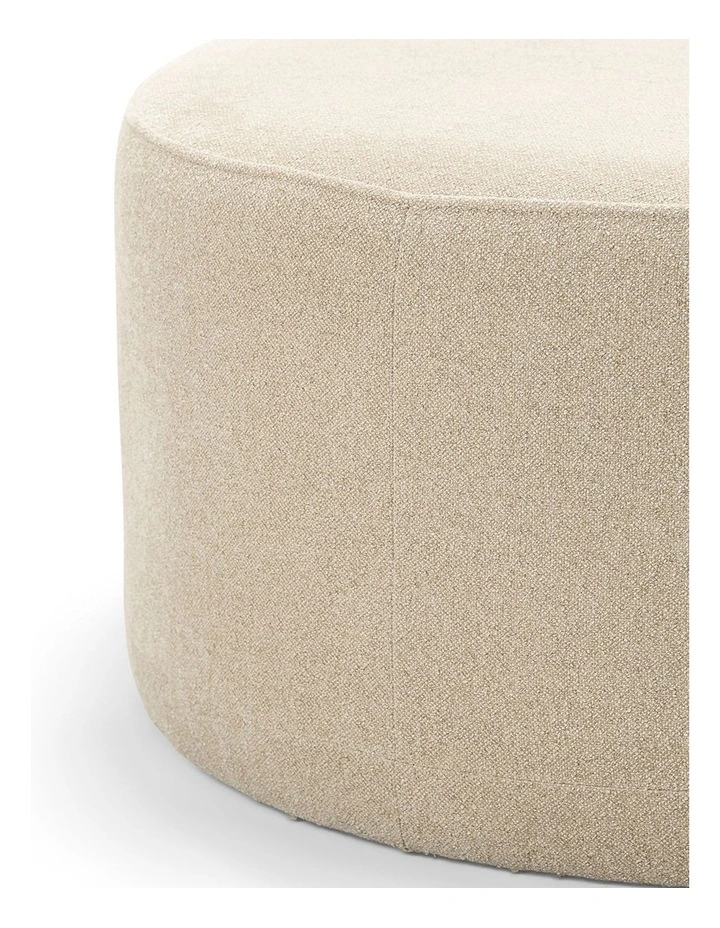 Halle Large 90cm Round Ottoman in Ecru Beige image 4