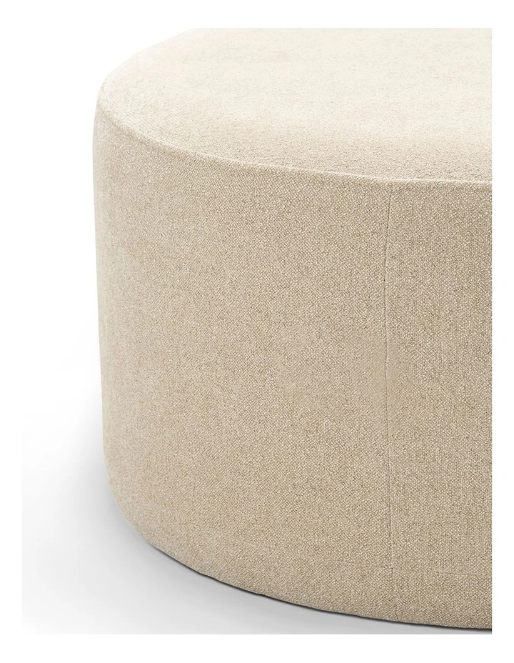 Halle Large 90cm Round Ottoman in Ecru Beige image 5