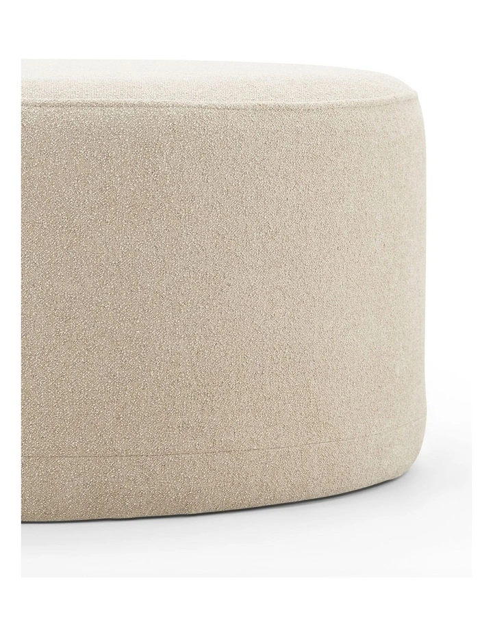 Halle Large 90cm Round Ottoman in Ecru Beige image 6
