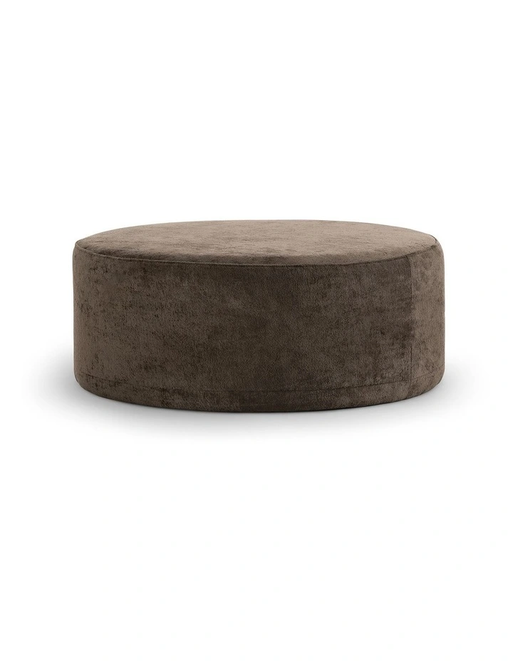 Halle Large 90cm Round Ottoman in Chocolate image 2