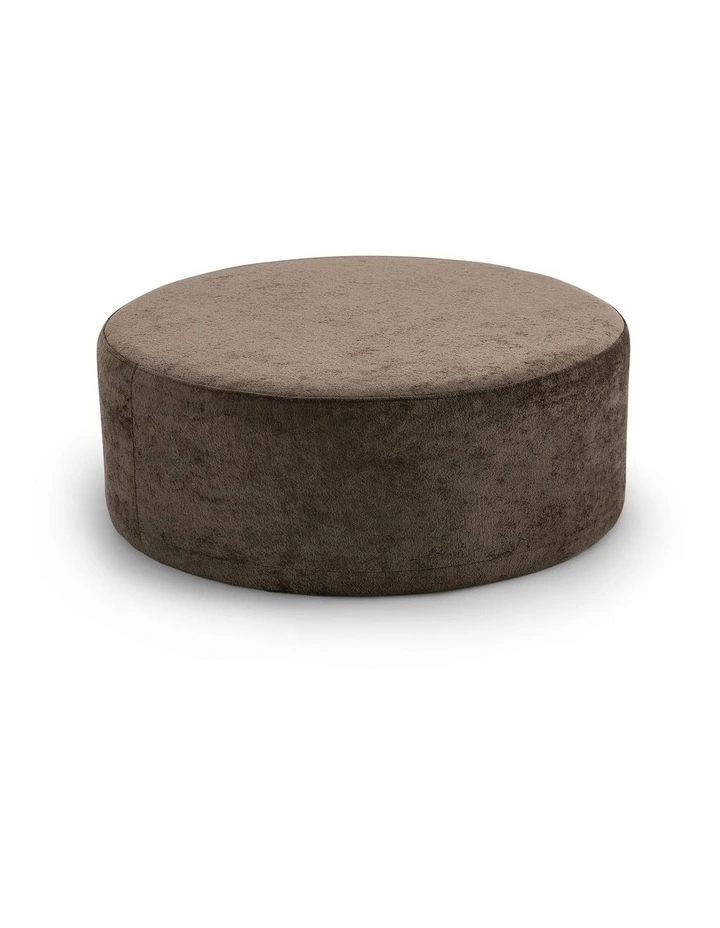 Halle Large 90cm Round Ottoman in Chocolate image 3