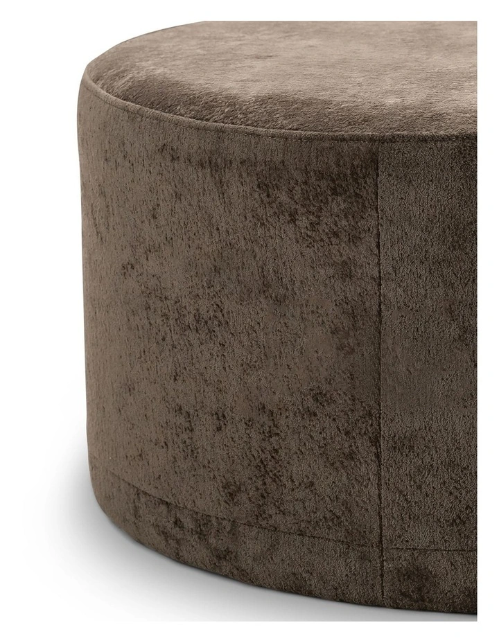 Halle Large 90cm Round Ottoman in Chocolate image 5