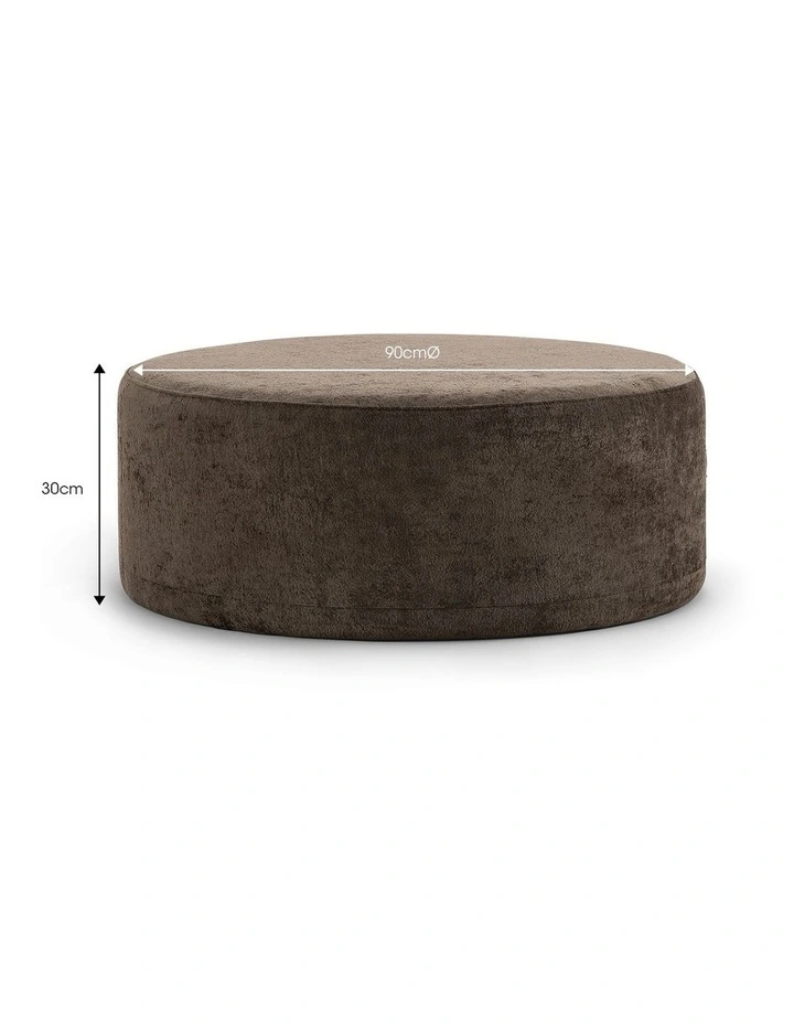 Halle Large 90cm Round Ottoman in Chocolate image 7