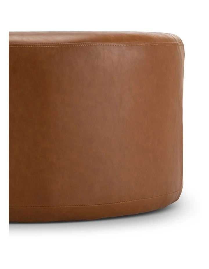 Halle Large 90cm Round Ottoman in Whiskey Tan image 6