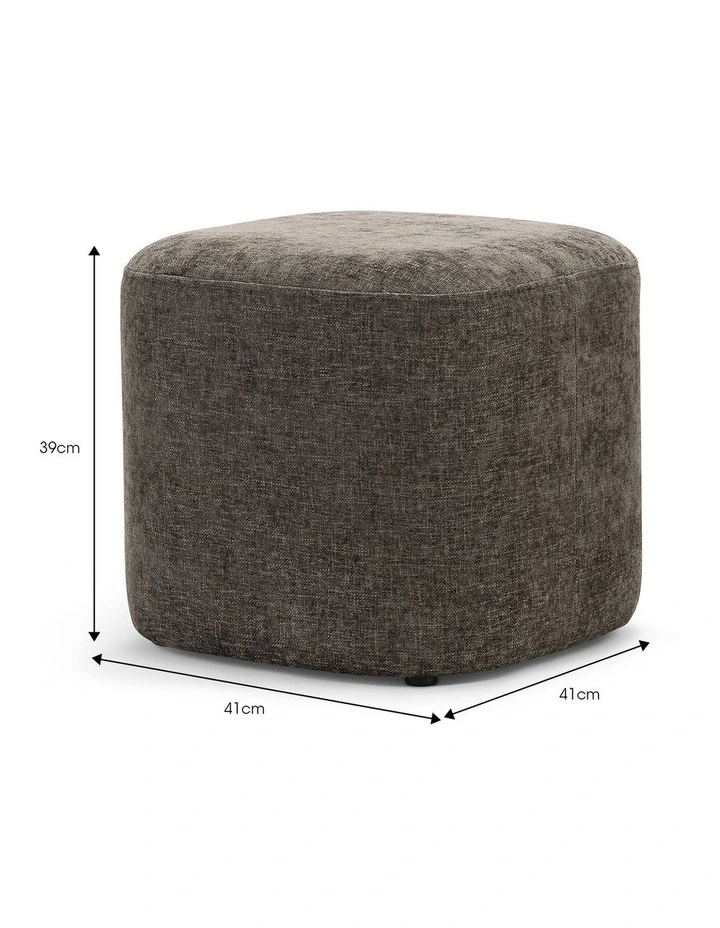 Podd Square Ottoman Pouf in Mocha Brown image 7