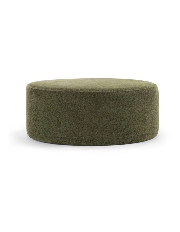 Halle Large 90cm Round Ottoman in Wattle Green image 2