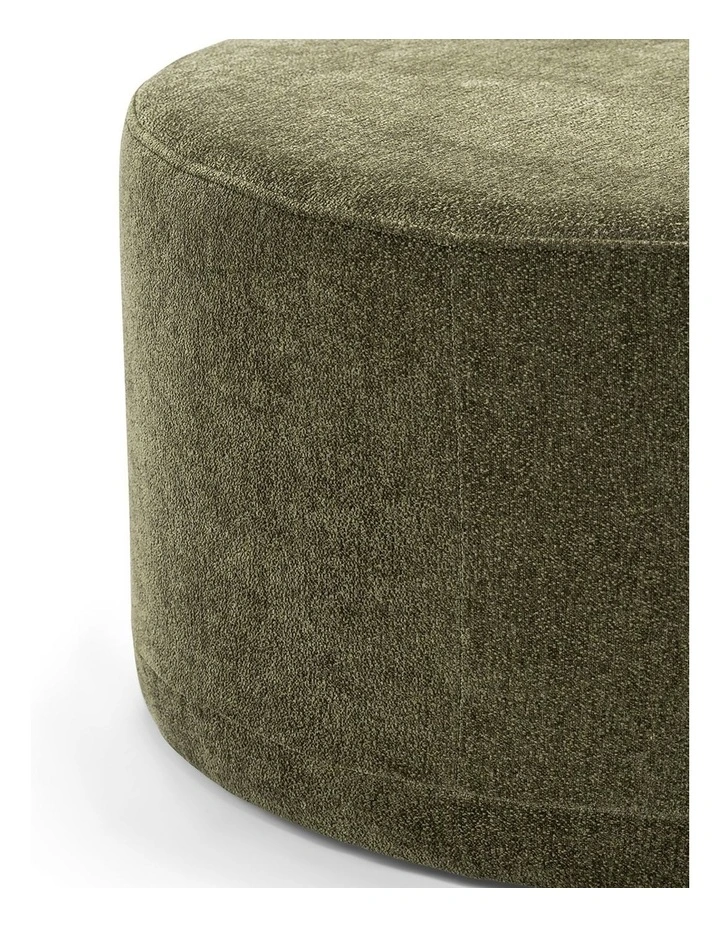 Halle Large 90cm Round Ottoman in Wattle Green image 4