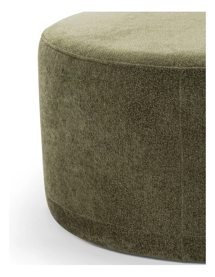 Halle Large 90cm Round Ottoman in Wattle Green image 5