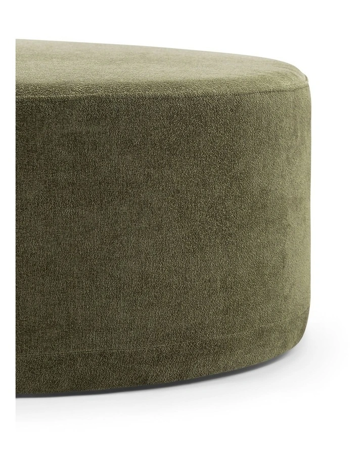 Halle Large 90cm Round Ottoman in Wattle Green image 6