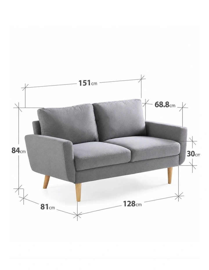 2 Seater York Sofa in Grey image 6