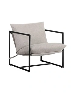 Aidan Armchair Sling Accent Chair in Oatmeal Beige