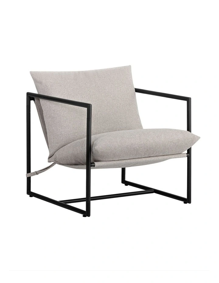 Aidan Armchair Sling Accent Chair in Oatmeal Beige image 1