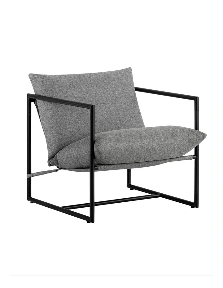Aidan Armchair Sling Accent Chair in Light Grey image 1