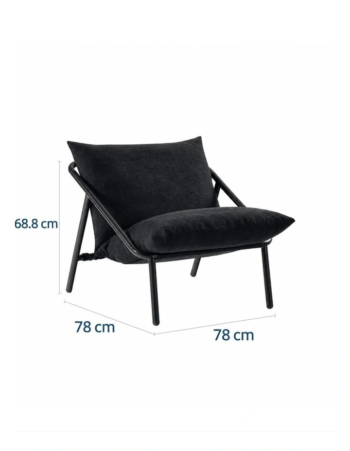 Ada Armchair Sling Chair in Black image 5