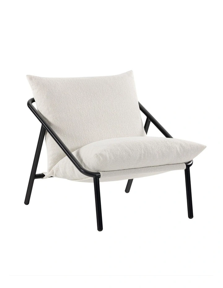 Ada Armchair Sling Chair in White Boucle image 1