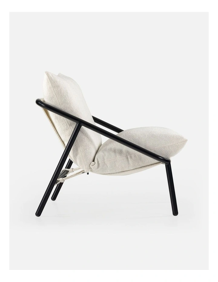 Ada Armchair Sling Chair in White Boucle image 4