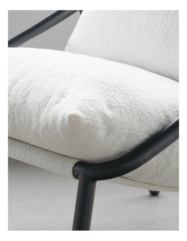 Ada Armchair Sling Chair in White Boucle image 6