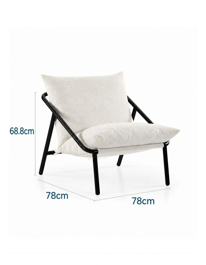 Ada Armchair Sling Chair in White Boucle image 7